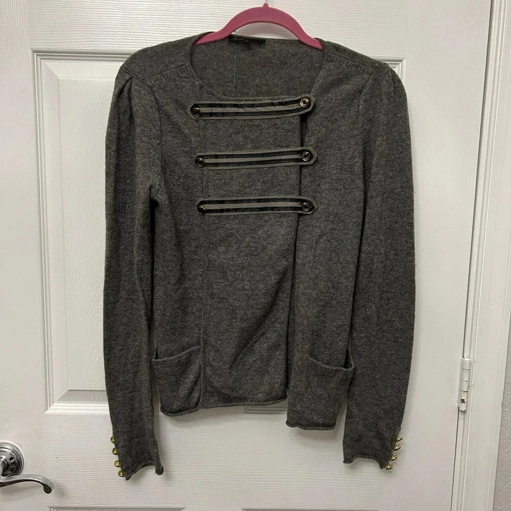 . MAJE // Wool Cashmere gray  cardigan sz 2